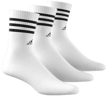 adidas Unisex adult 3 stripes gewatteerde sokken (set van 3) - maat 39-42 Wit