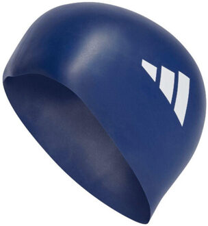 adidas Unisex volwassen badmuts met 3 strepen Blauw - One size