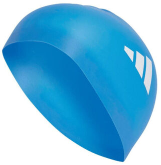 adidas Unisex volwassen badmuts met 3 strepen - maat One size Blauw