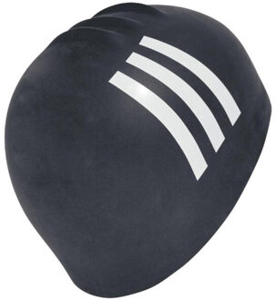 adidas Unisex volwassen badmuts met 3 strepen Zwart - One size