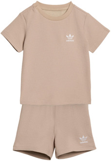 adidas Waffle Trainingspakken Baby - Beige - Maat 81 - 86 CM - Poly Mesh