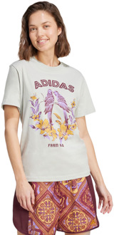 adidas X Farm Graphic T-shirt T-shirts Dames - Grijs - Maat 38 - Katoen Jersey Grey