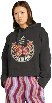 adidas X Farm Hoodie Hoodies Dames - Zwart - Maat 40 - Katoen Jersey Black