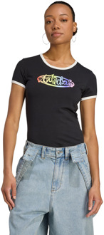 adidas X Jeremy Scott Graphic T-shirts Dames - Zwart - Maat 40 - Katoen Jersey Black