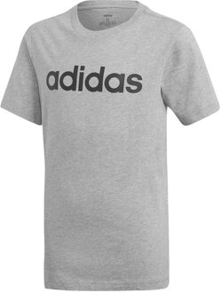 adidas Youth Boys Essentials Linear Slim T-shirt Junior  Sportshirt - Maat 128  - Unisex - grijs/zwart