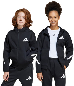 adidas Z.n.e. Full-zip Hooded Jassen Kinder - Zwart - Maat 159 - 164 CM - Poly Mesh Black