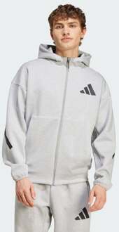 adidas Z.n.e. Full-zip Hooded Track Jassen Heren - Grijs - Maat XL - Poly Mesh Grey
