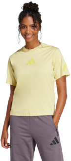 adidas Z.n.e. T-shirts Dames - Geel - Maat 34 - Katoen Jersey Yellow