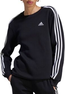 adidas Zwart Essentials 3-Stripes Fleece Sweatshirt voor Dames Adidas , Black , Dames - L,S,Xs,2Xs