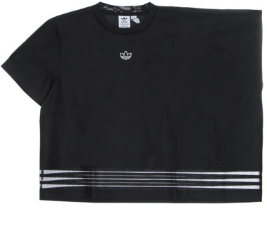 adidas Zwart Trefoil Streetwear T-Shirt voor Dames Adidas , Black , Dames - XL