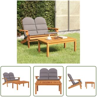 Adirondack Loungeset - Massief Acaciahout - 126 x 84 x 90 cm - Comfortabel en Praktisch Bruin