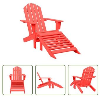 Adirondack stoel massief vurenhout - 70 x 147.5 x 88.5 cm - rood