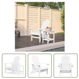 Adirondack Tuinstoel en Tafel - Wit - HDPE - 73x83x92 cm