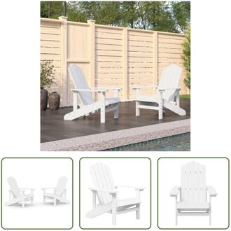 Adirondack Tuinstoel - HDPE - Wit - 73 x 83 x 92 cm - Comfortabel zitcomfort