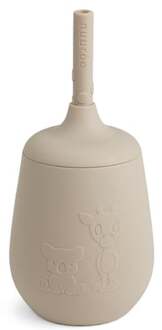 Adita 230ml Drinkbeker met rietje, Cobble stone Beige - 125ml-250ml