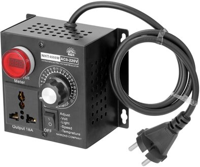 Adjuatable Dimmer NHT-4000W Variabele Spanning Controller Scr Voltage Regulator Ac 220 V Compact Snelheid Temperatuur Licht Voltage EU plug