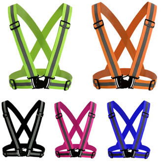 Adjustable Safety Security Vest High Visibility Reflective Vest Gear Stripes Jacket Night Running Wholesale