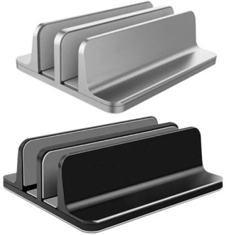 Adjustable Vertical Laptop Stand Bookshelf 2 Slots 1 Slot Aluminum Alloy Bracket Dual Notebook PC Desk Holder Support