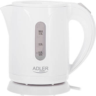 Adler AD 1371 - Waterkoker - kunststof - camping - klein formaat - 0.8 liter Wit