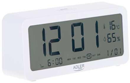Adler AD1195W - Wekker op batterijen - Wit