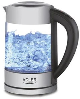 Adler Waterkoker 1,7l - Temperatuur regeling - Verlichting - 2200 W Zilverkleurig