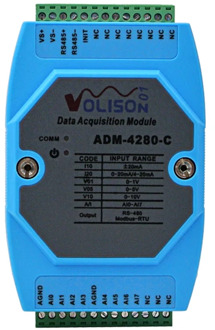 ADM-4280-C 8-channel analog acquisition module 0-20mA 0-10V 4-20ma to 485 current voltage Modbus rtu
