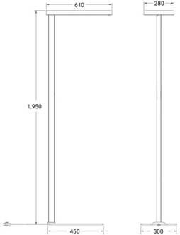 Adrea LED vloerlamp microprismatisch zilver