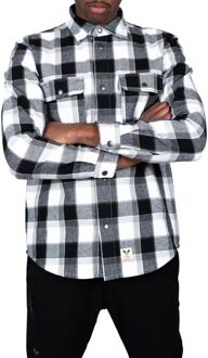 Adrian Overhemd Heren zwart - grijs - wit - XL