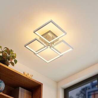 Adritha LED plafondlamp, 4-lamps geborsteld aluminium
