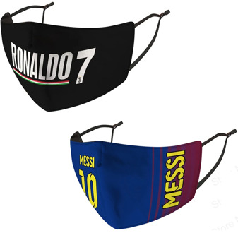 Adult and Kid For RONALDA MESSI Football Club Face Mask Reusable Fashion Masks With 5 Ply PM2.5 Filter soccer Hygiene Mouth Mask