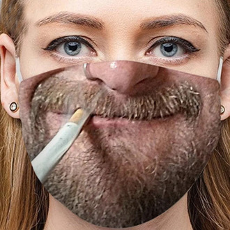 Adult Anti-Dust Sand Exhaust Sunscreen Funny Face Scarf Breathable Cycling Mask Mouth Caps Washable Mascarilla