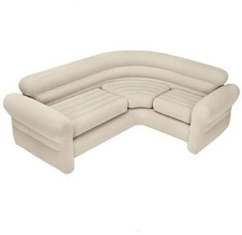 Adult Home Camping 2-3 Seat Inflatable Corner Sofa Flocked PVC Comfortable Portable Inflatable Sectioal Sofa Air Lounger Chairs