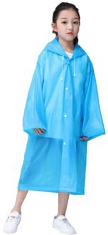 Adult/Kid Wegwerp Waterdichte Jas Clear Pvc Regenjas Regenjas Hooded Poncho Regenkleding kid blauw