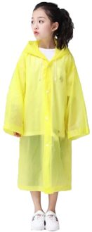 Adult/Kid Wegwerp Waterdichte Jas Clear Pvc Regenjas Regenjas Hooded Poncho Regenkleding kid geel