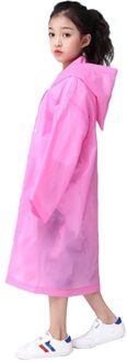 Adult/Kid Wegwerp Waterdichte Jas Clear Pvc Regenjas Regenjas Hooded Poncho Regenkleding kid roze