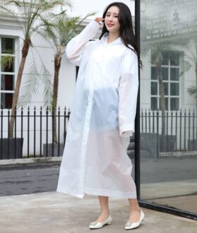 Adult/Kid Wegwerp Waterdichte Jas Clear Pvc Regenjas Regenjas Hooded Poncho Regenkleding volwassen wit