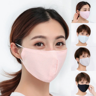 Adult Outdoor Protective Cool Thin Breathable Ice Silk Sun Protection Face Mask Adjustable Protect Mask Unisex washable mask