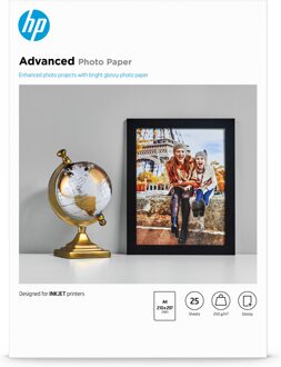 Advanced fotopapier, glanzend, 250 g/m2, A4 (210 x 297 mm), 25 vellen Kopieerpapier Zwart