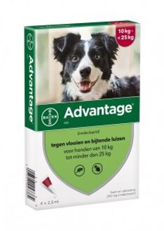 Advantage Nr. 250 vlooienmiddel (10 tot 25kg) hond 2 verpakkingen