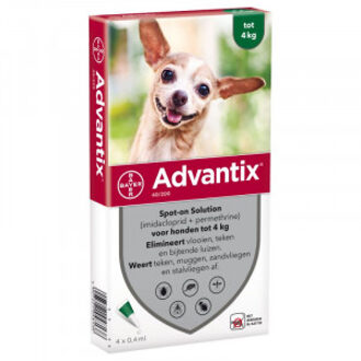 Advantix 40/200 voor honden tot 4 kg 5 x 4 pipetten