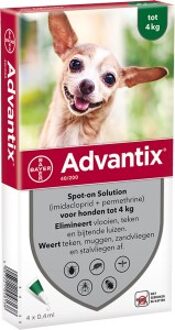 Advantix Bayer Advantix Spot On 40/200 tot 4Kg- 6 pip