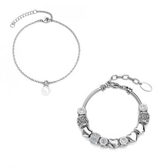 Adventskalender 13 juwelen en 11 parels - Oostenrijks Kristal Zilver - One Size