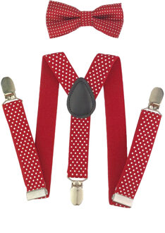 AEbone Red Dot Strikje Set Bretels Bretels Voor Meisje Elastische Band Suspensorio Voor Kinderen Rosy Paars Jartiyer Tirantes Sus10 bordeaux