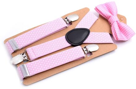 AEbone Red Dot Strikje Set Bretels Bretels Voor Meisje Elastische Band Suspensorio Voor Kinderen Rosy Paars Jartiyer Tirantes Sus10 roze