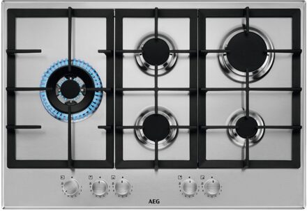 AEG HGB75520SM Gas kookplaat Grijs