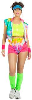 Aerobic Party Outfit Tie Dye Neon Dames Multikleur - Print