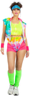 Aerobic Party Outfit Tie Dye Neon Dames Multikleur - Print