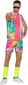 Aerobic Party Outfit Tie Dye Neon Heren Multikleur - Print