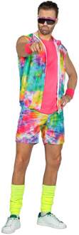 Aerobic Party Outfit Tie Dye Neon Heren Multikleur - Print