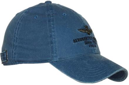 Aeronautica Militare Baseball Cap Blauw/Navy Katoen Logo Aeronautica Militare , Blue , Heren - ONE Size